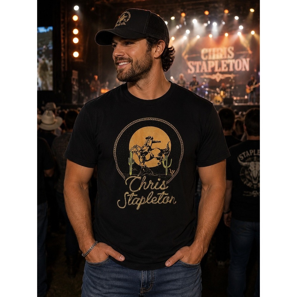 CHRIS STAPLETON XL Black Short Sleeve T-shirt -1721